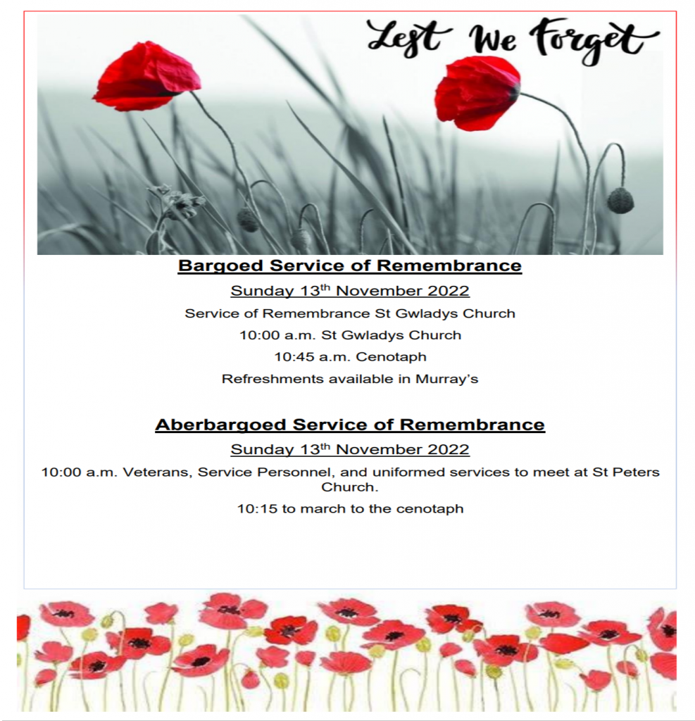 Remembrance Day - Bargoed Town Council Bargoed Town Council